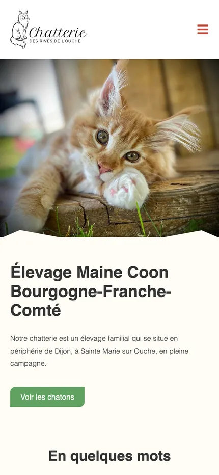 Vue mobile — Chatterie des Rives de l'Ouche
