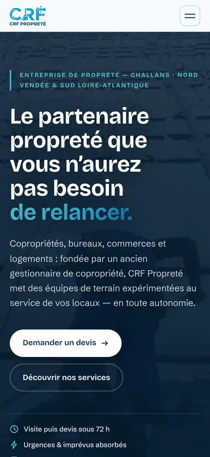 Vue mobile — CRF Propreté