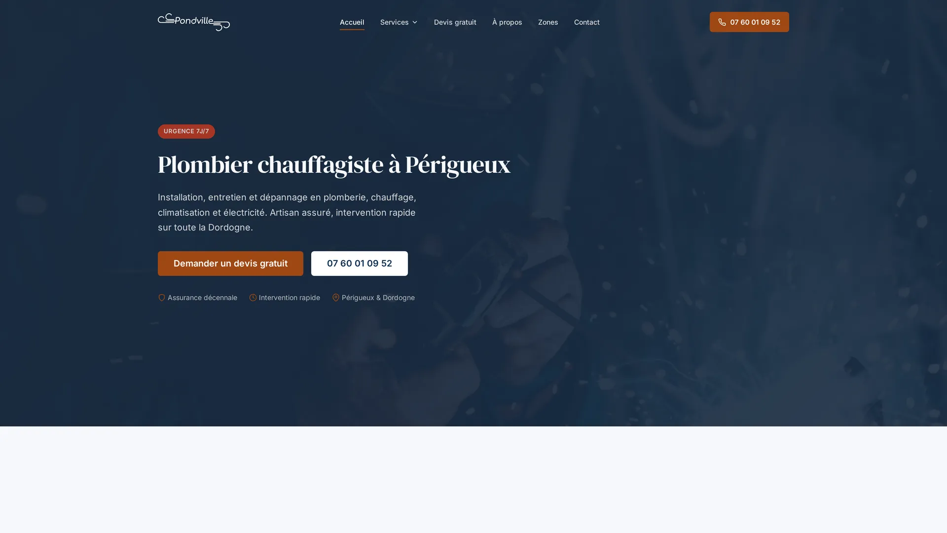 Éric Pondville — Plombier chauffagiste à Périgueux
