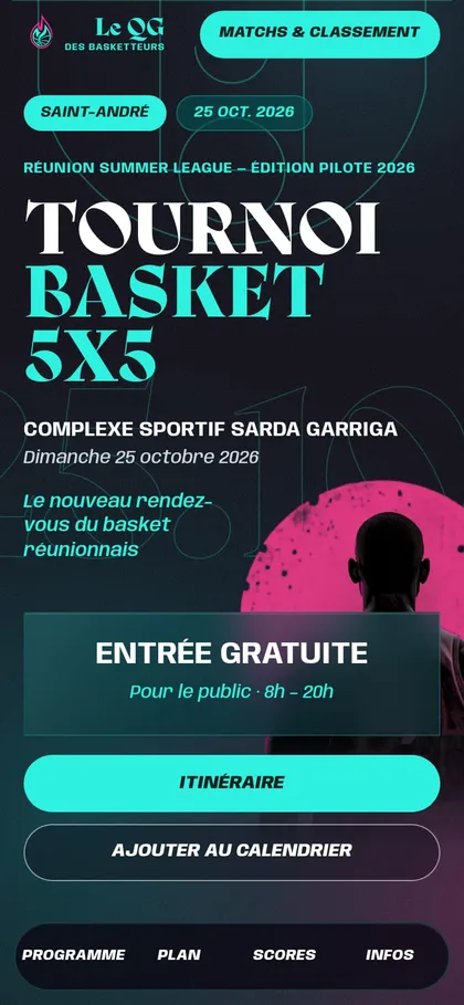 Le QG des Basketteurs sur mobile